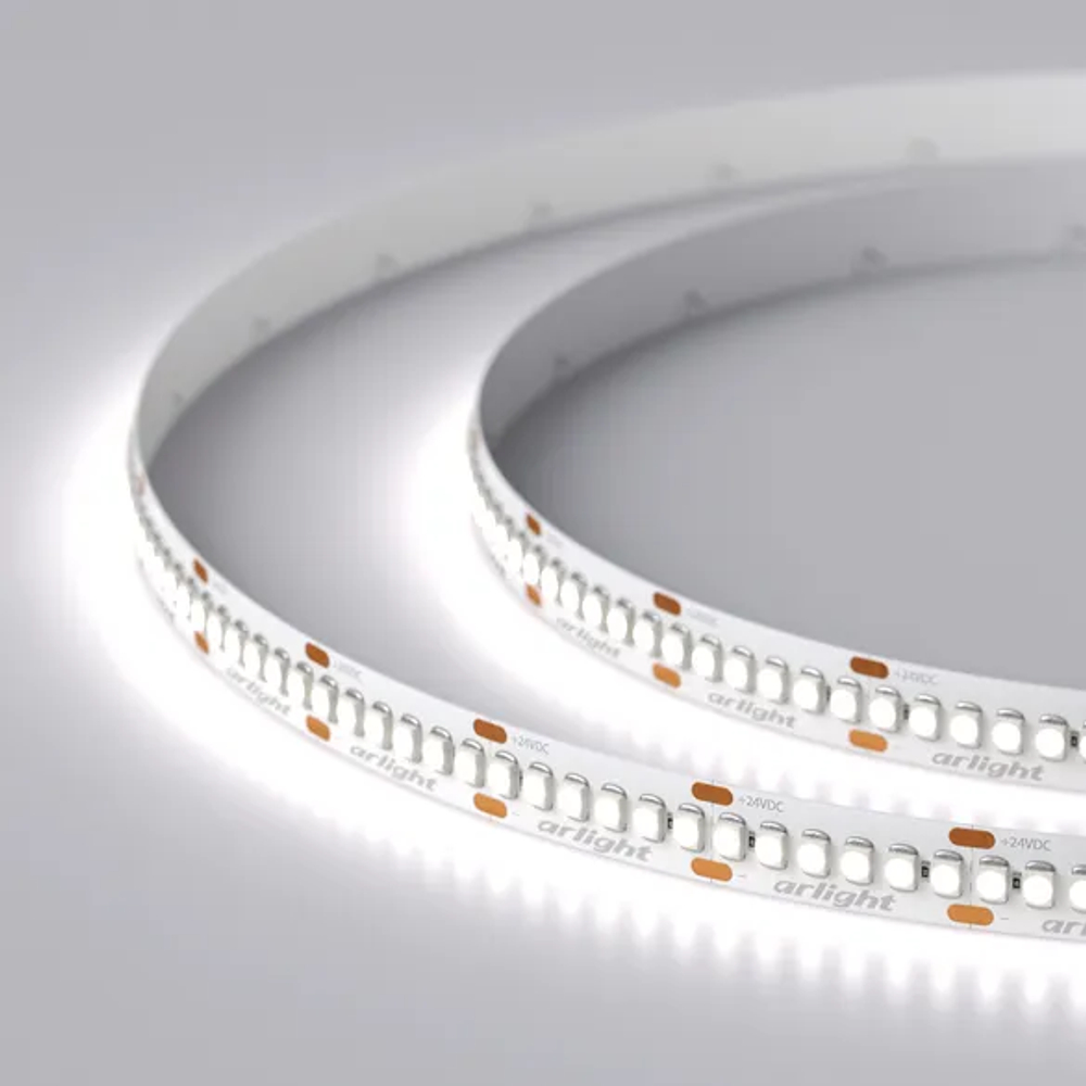 Светодиодная лента RT-A240-10mm 24V White6000 (19.2 W/m, IP20, 3528, 5m) (Arlight, Открытый) 017430(2)