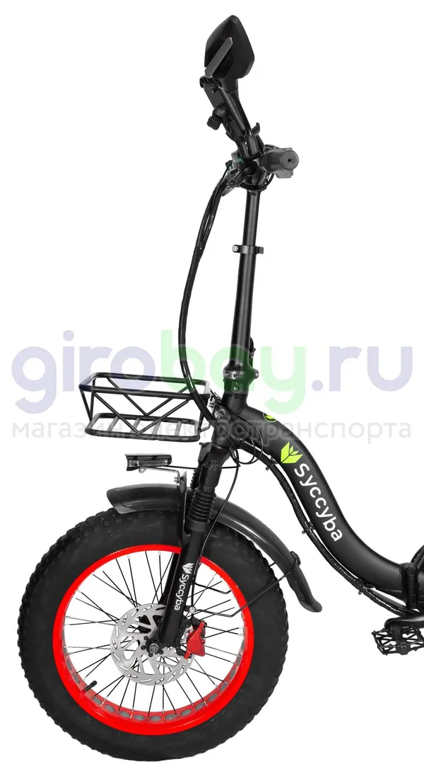 Электровелосипед Syccyba F11 Pro (48V/20Ah) - Красный обод фото №5