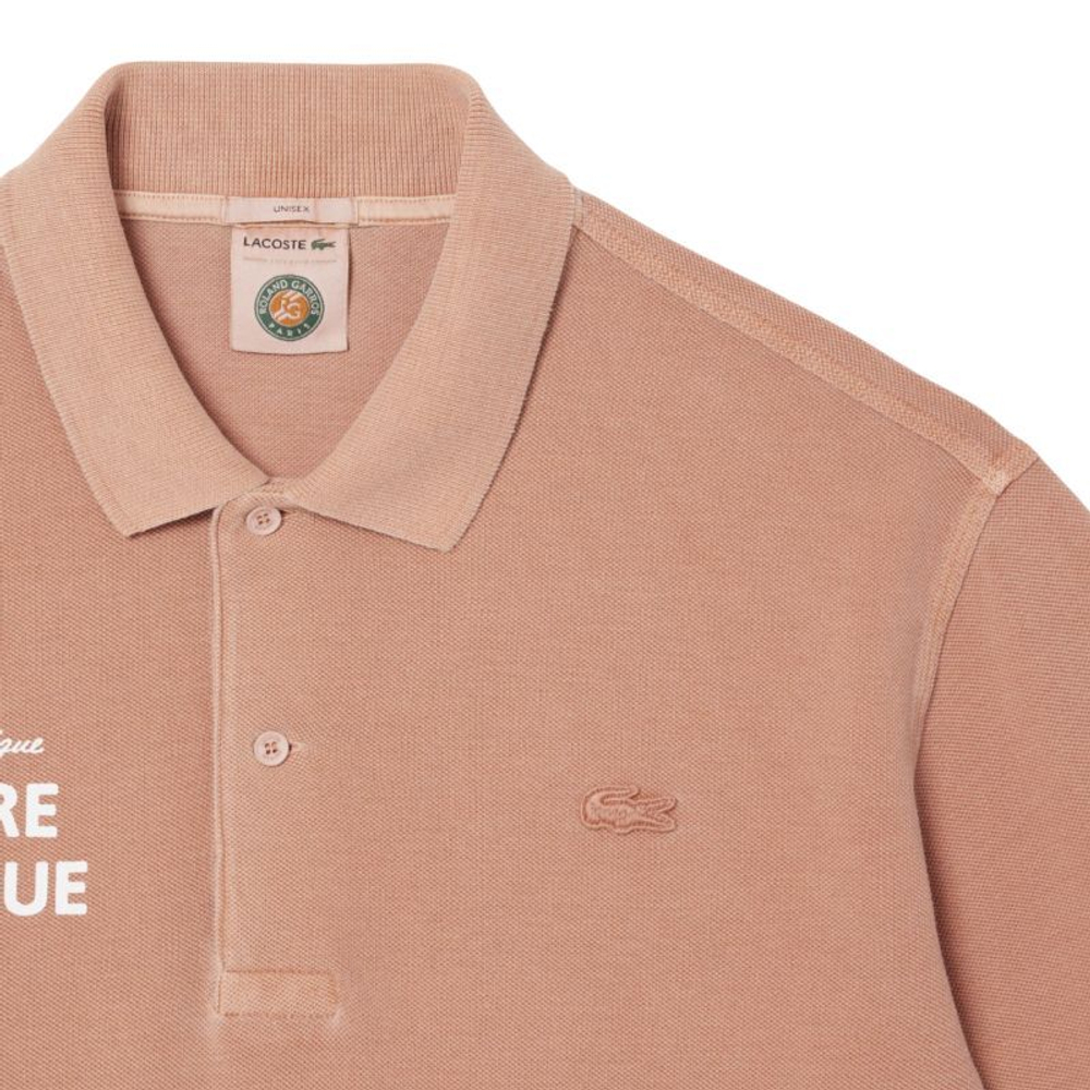 Мужское теннисное поло Lacoste Roland-Garros Edition Clay Court - Коричневый