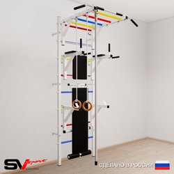 Шведская стенка Sv Sport 564 (Турник рукоход/Брусья/Стойка/Скамья/Канат/Кольца)