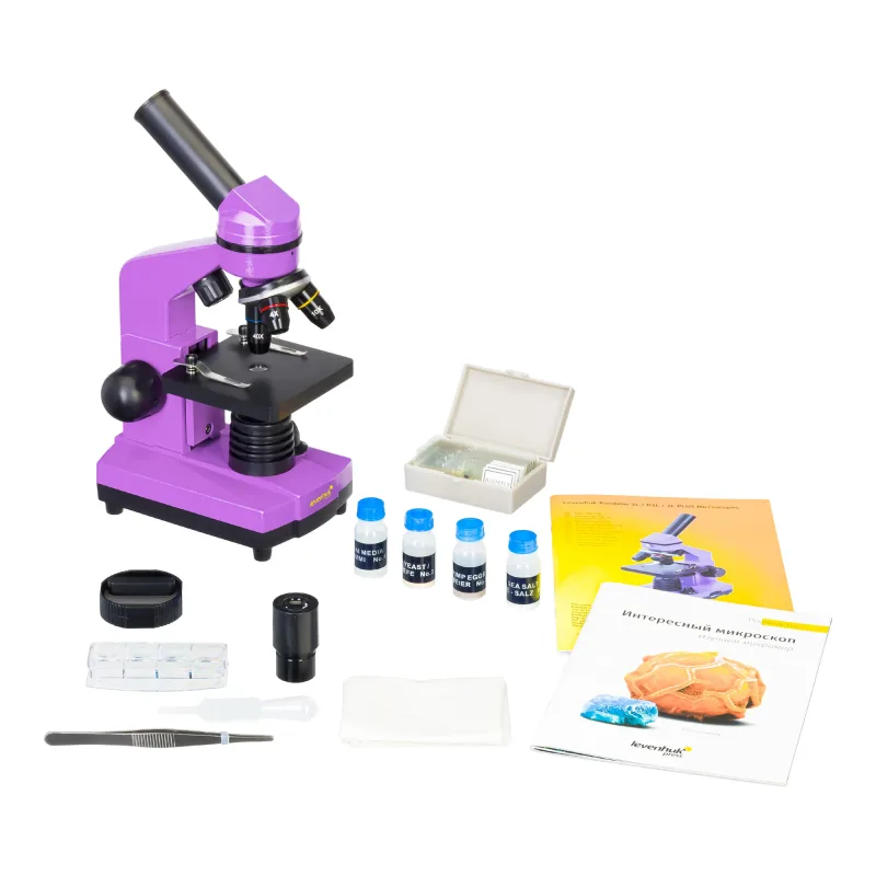 Микроскоп Levenhuk Rainbow 2L Amethyst\Аметист - микроскоп с комплектом и аксессуарами
