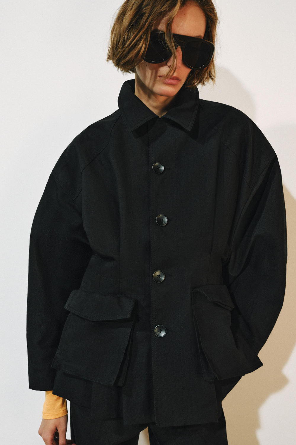 ZARA КУРТКА С КАРМАНАМИ — ZW COLLECTION, ЧЕРНЫЙ