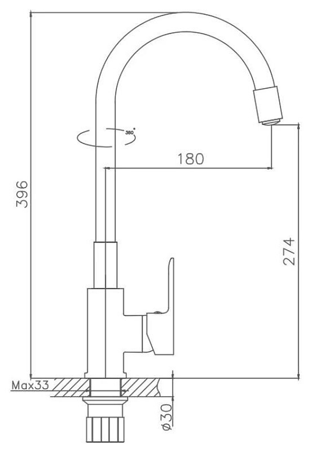 Смеситель для кухни Haiba HB 70113-8 белый