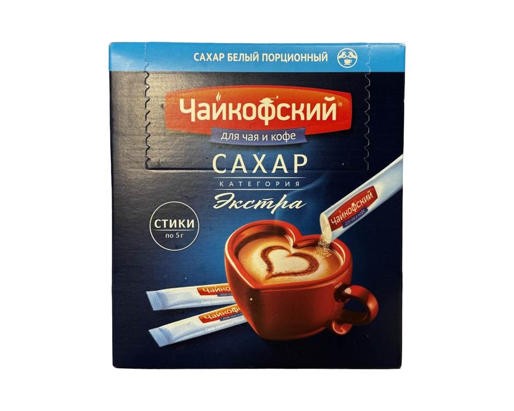 Сахар белый кристалл Экстра Чайкофский стики по 5г 0,3 кг