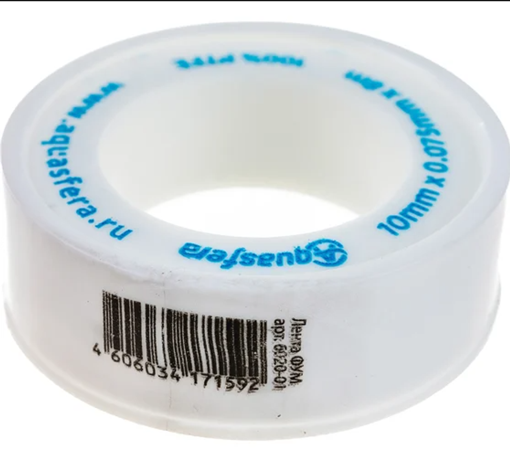 Фум-лента AQUASFERA PTFE 6020 10ммх0,075ммх8м