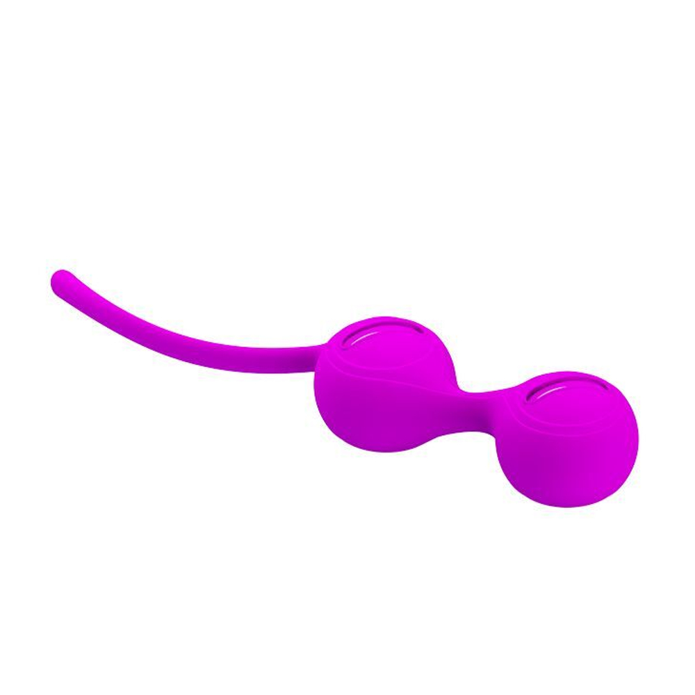 Лиловые вагинальные шарики на сцепке Kegel Tighten Up I (Цвет: лиловый)