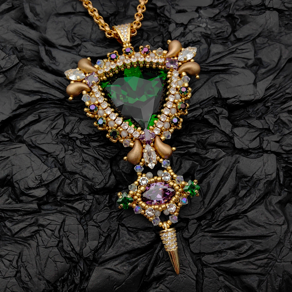 Набор для создания кулона Ундина - 24 мм Dark Moss Green