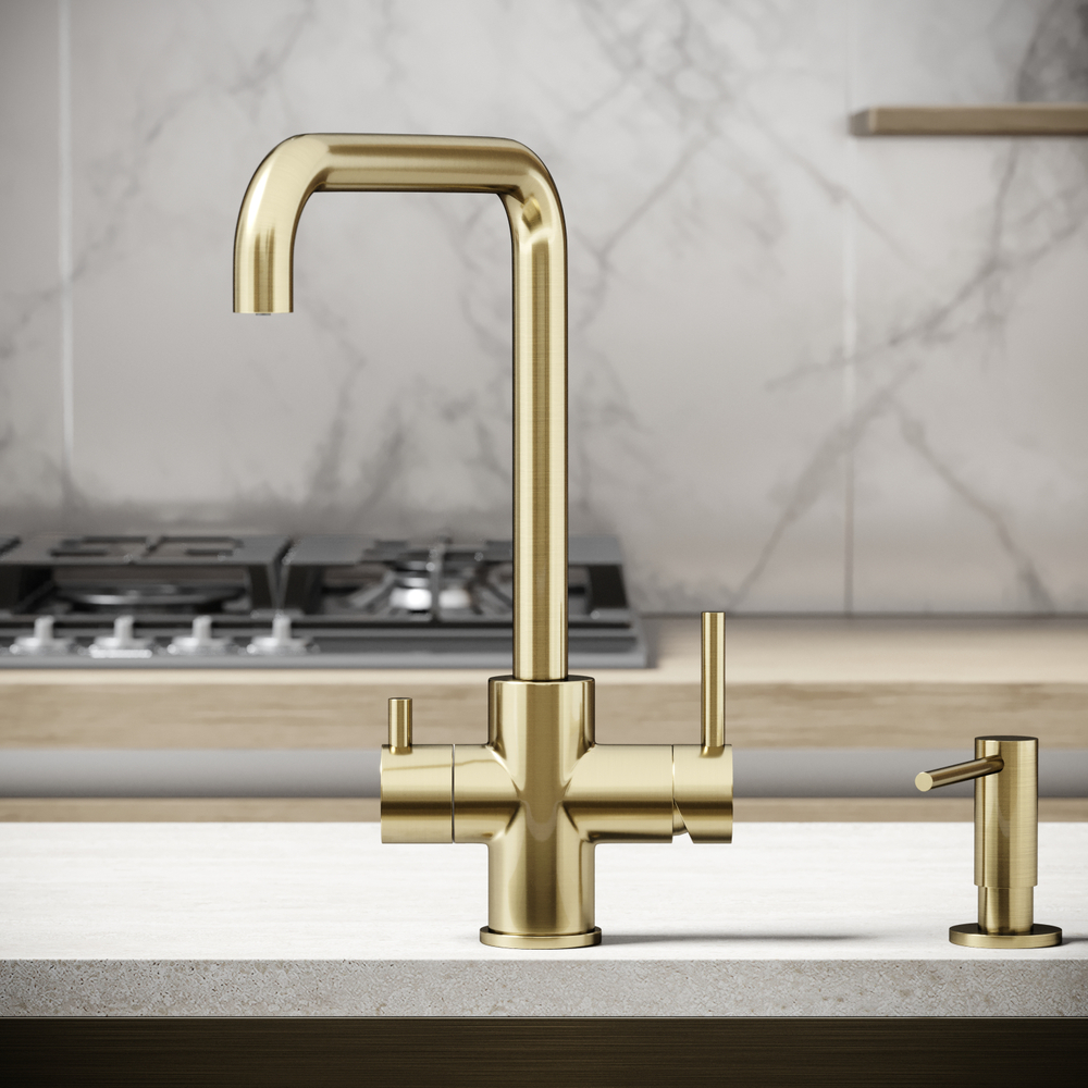 Смеситель для кухни Sancos Vela с краном для фильтра, брашированное золото, SC4013BG, арт. SC4013BG