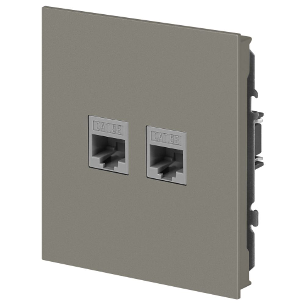 Розетка ЭРА Arktik 16-3108-07 информационная двойная 2XRJ45 титан | Эра Arktik
