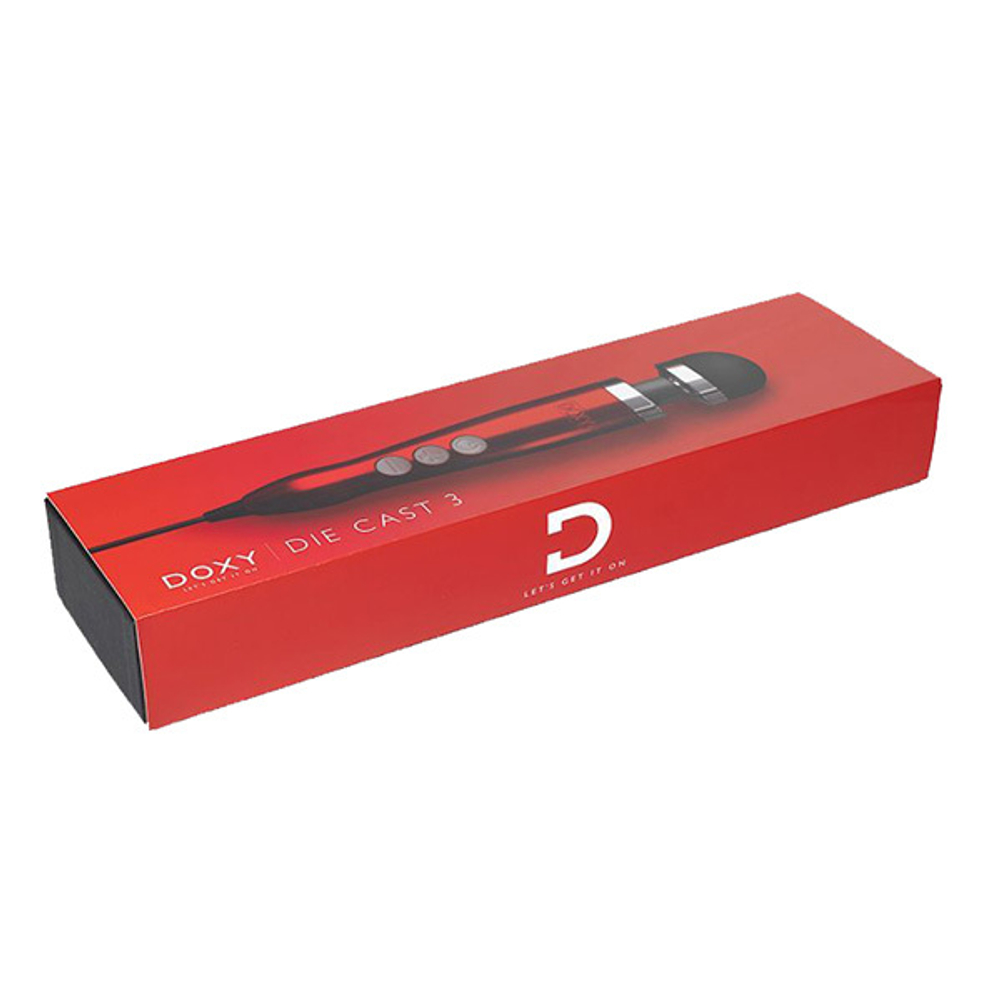 Красный вибратор-вонд 28см Doxy Die Cast 3 Extra Powerful Massage Wand Vibrator Candy Red