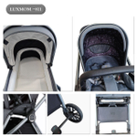 Модульная коляска 3в1 Luxmom 811,автолюлька /черный