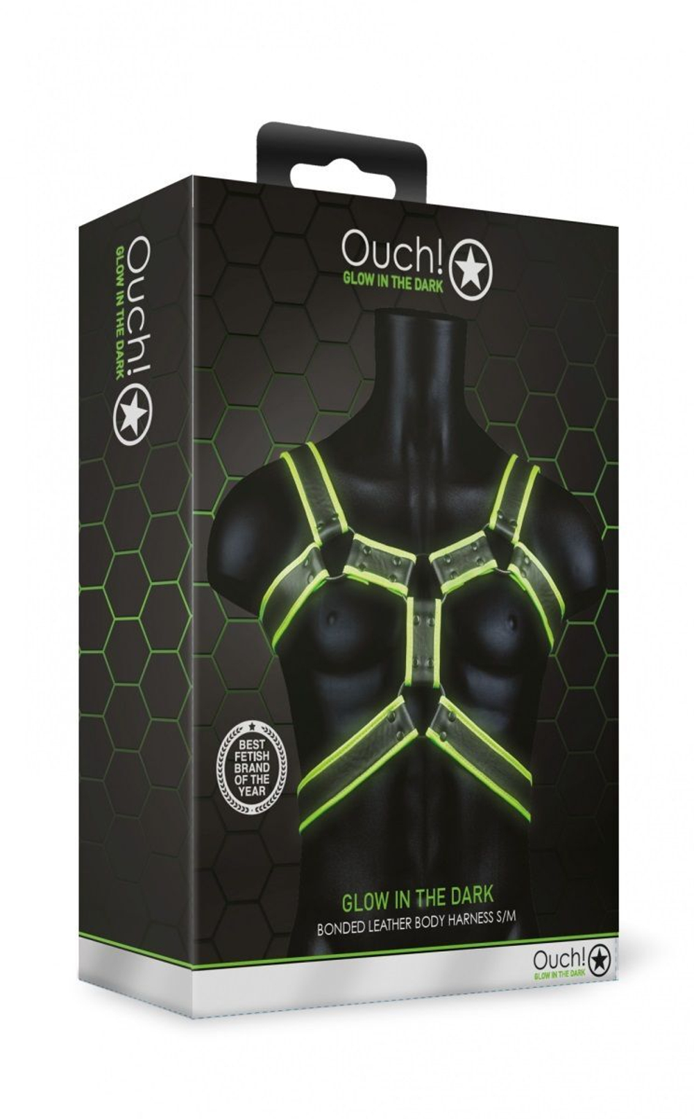 Стильная портупея Body Harness с неоновым эффектом - размер S-M