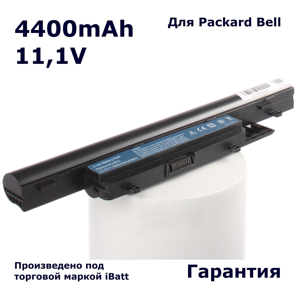 Аккумулятор iBatt 4400mAh для ноутбуков Packard Bell AS10H31, AS10H75