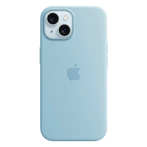 Силиконовый чехол с поддержкой MagSafe Apple Silicone Case для iPhone 15, Light Blue (Светло-голубой)