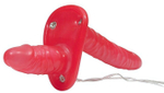 Вибро-страпон для двойного проникновения Bad Kitty Double Strap-On (Цвет: красный)
