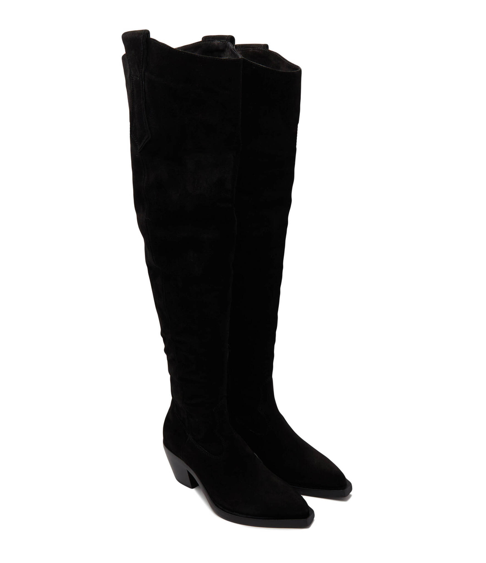 Кожаные сапоги-казаки strauss texano cuissard suede Pinko - черный(102313 A0N8)