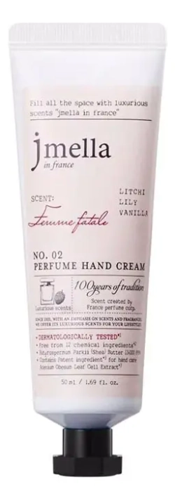 JMELLA Крем для рук "Личи, лилия, ваниль"-IN FRANCE FEMME FATALE PERFUME HAND CREAM,50 мл