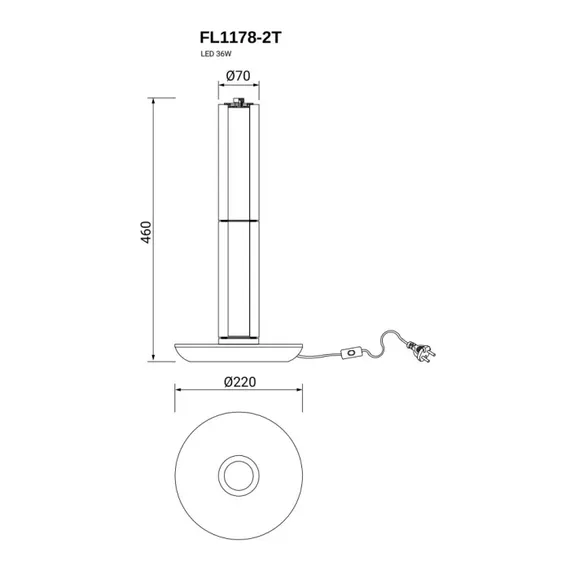 Интерьерная настольная лампа Instante FL1178-2T Fluorite