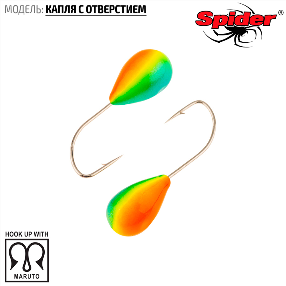 Мормышка вольфрамовая Spider 1250 "Капля с отверстием" (5мм, 1.65гр)