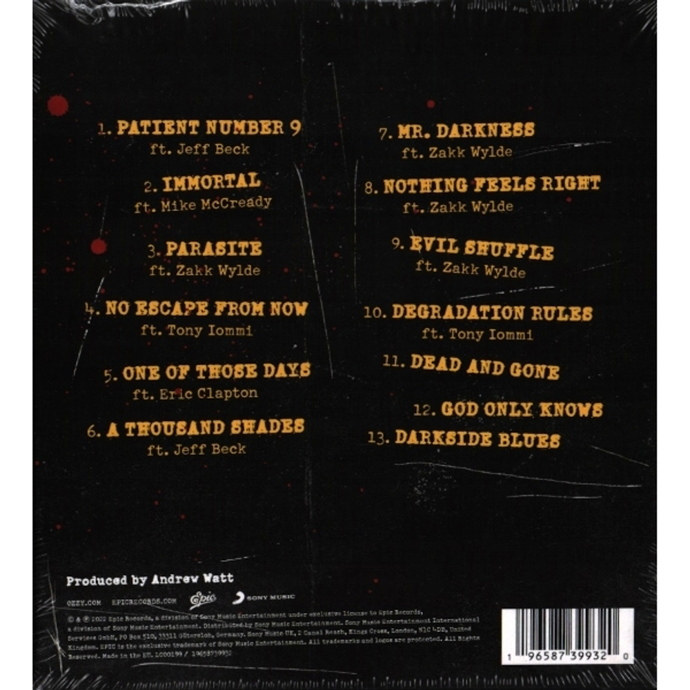 Ozzy Osbourne / Patient Number 9 (Limited Edition)(CD)