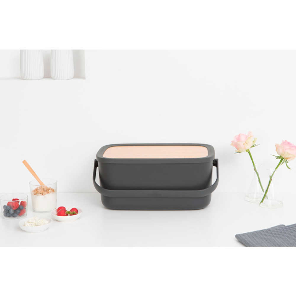 Хлебница Brabantia Nic темно-серая 128264