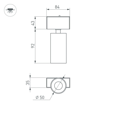 Светильник MAG-SPOT-45-R85-7W Warm3000 (BK, 24 deg, 24V, DALI) (Arlight, IP20 Металл, 5 лет)