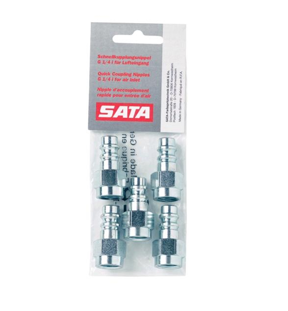 Комплект стальных ниппелей для быстрого разъёма 5 шт,  1/4", SATA (Германия)
