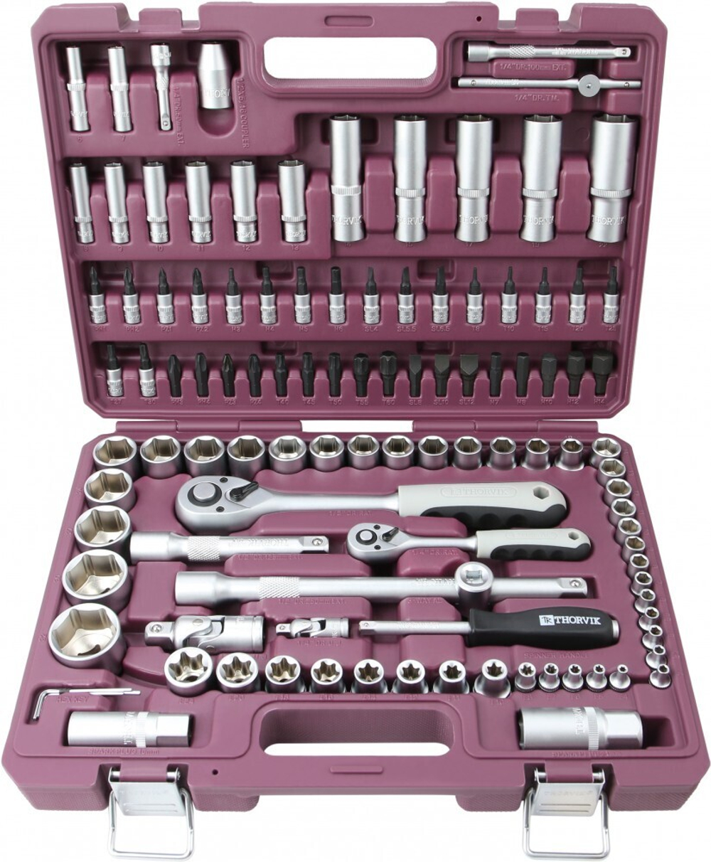 TS108 Набор инструмента универсальный 1/4", 1/2"DR, 108 предметов