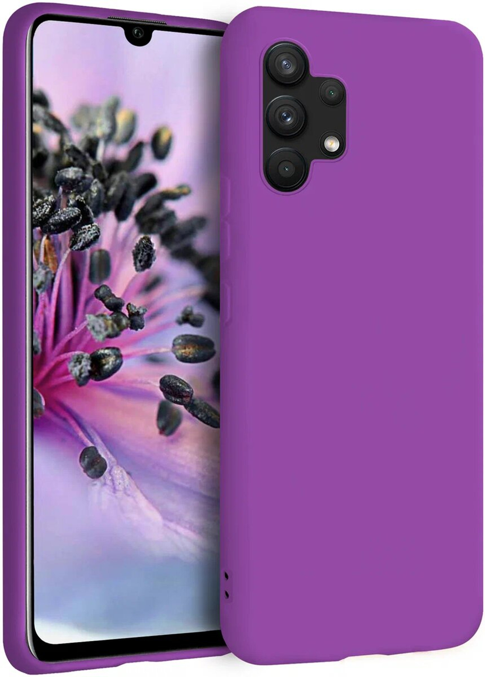 Мягкий Soft Touch чехол из силикона для SAMSUNG GALAXY A32 4G (не 5G!) с бархатной подкладкой