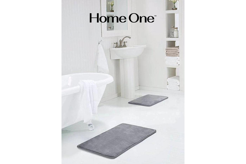 Набор ковриков для ванной и туалета с эффектом памяти Home One 51х81, 43х61, темно-серый