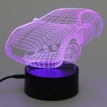 Светильник ночник «3D-Тачка» на пластиковой подставке, с включателем USB