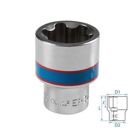 Цена на KING TONY (433E32M) Головка торцевая TORX Plus 1/2", EP32, L = 45 мм