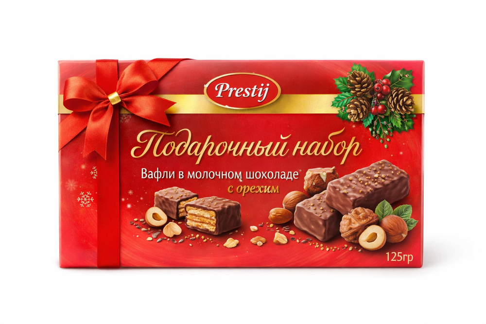 Конфеты с начинкой фундукового крема вафли и цельного лесного ореха Prestij Tm Saray 125г 1