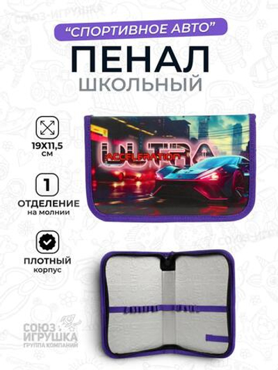 Пенал 1 секц. большой 190/115 "Спортивное авто 2024" (Пчелка)