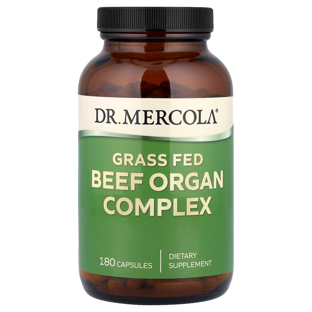 Dr. Mercola, Комплекс говяжьих органов травяного откорма, 180 капсул