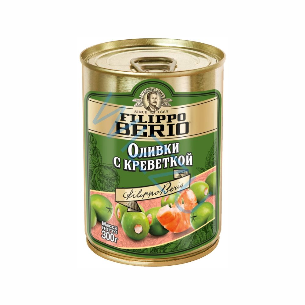 Оливки с креветкой, 300 Г, FILIPPO BERIO