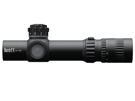 Оптический прицел March-FX 1-10x24 Shorty, сетка DR-TR1F, FFP+SFP, 34мм, подсветка, SF, 0.1Mil, 590г