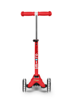 Самокат Mini Micro Deluxe Красный LED со стикерами Монстрики 15 шт