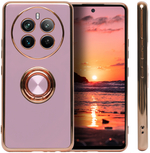 Стильный глянцевый чехол для REALME 12 PRO / 12 PRO PLUS с кольцом-подставкой и бархатной подкладкой