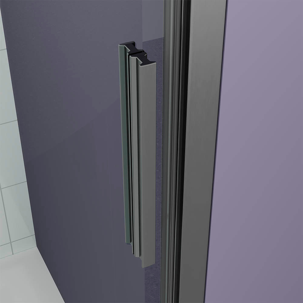 Душевая дверь Veconi Ottimo P30 GR, 800x1900, графит брашинг, стекло тонированное матовое