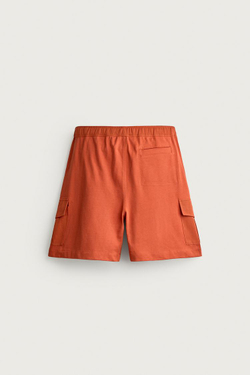 ZARA ШОРТЫ КАРГО REGULAR FIT, ОРАНЖЕВЫЙ