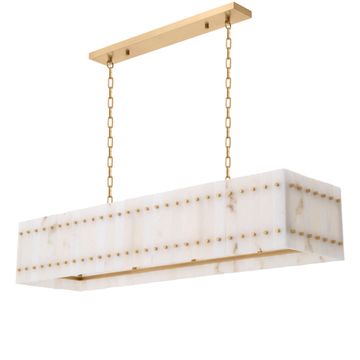 Eichholtz Chandelier Ruby rectangular, Antique Brass Finish / Alabaster