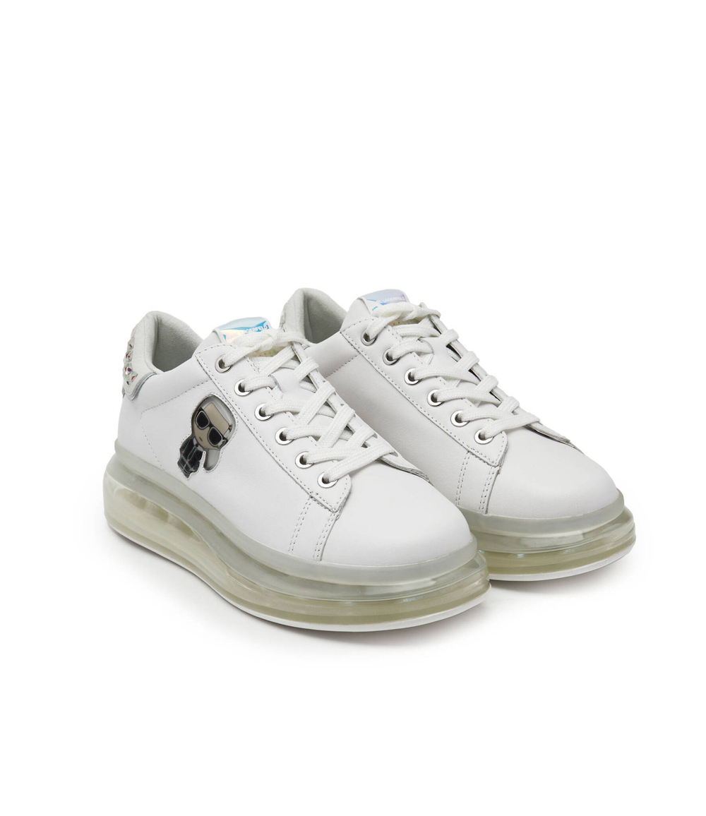 Кожаные кроссовки kushion jellikonic lo lace Karl Lagerfeld - белый(KL62633)