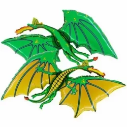 Шар (36""/91 см) Фигура, Дракон, Зеленый, 1 шт. Г088