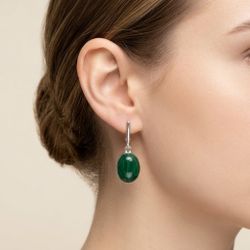 Серебряные серьги с малахитом