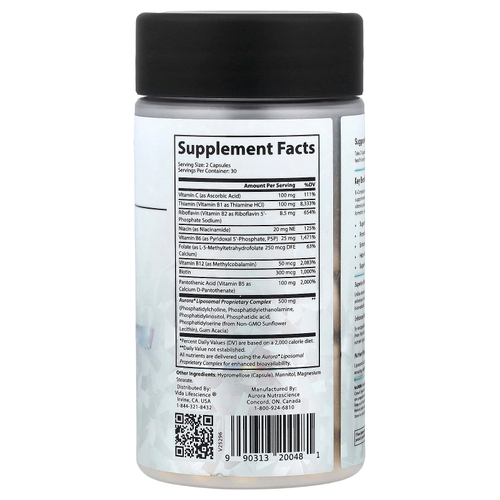 Aurora Nutrascience, комплекс витаминов группы B, 60 капсул