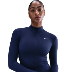 Женская теннисная куртка Nike One Dri-Fit Full Zip Fitted - midnight navy/white