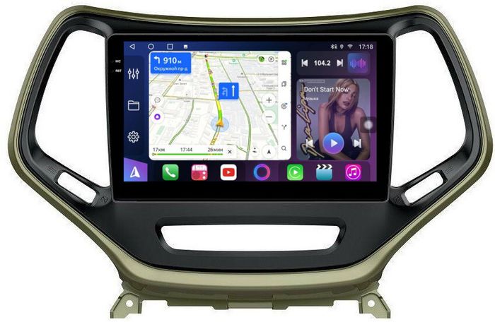 Магнитола для Jeep Cherokee 2014+ - FarCar S400-TS18 монитор 10.36" QLED на Android 14, CarPlay, 4G SIM-слот
