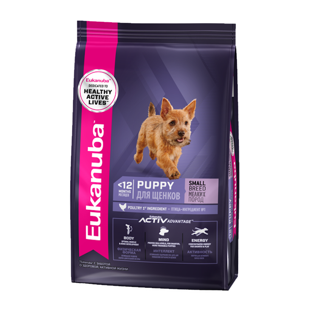 Сухой корм Eukanuba Puppy Small Breed ˂12 Months для щенков мелких пород с птицей