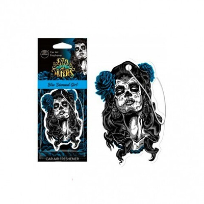 AROMA CAR Ароматизатор картонный DIA DE LOS MUERTOS Blue Diamond Girl
